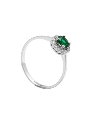 Zlatý prsteň KOHARA so zeleným kameňom