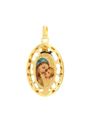 Zlatý veľký medailón Madony s dieťaťom